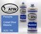 Preview: Porsche, Cobalt Blue Metallic, 3C8 / F6: 400ml Sprühdose + 400ml Klarlack - Set, von ATW Autoteile West.